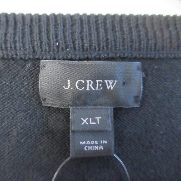 J Crew Sweater Men XL Tall Black Crewneck Long Sleeve Pullover Cotton Blend 316 - Picture 3 of 11